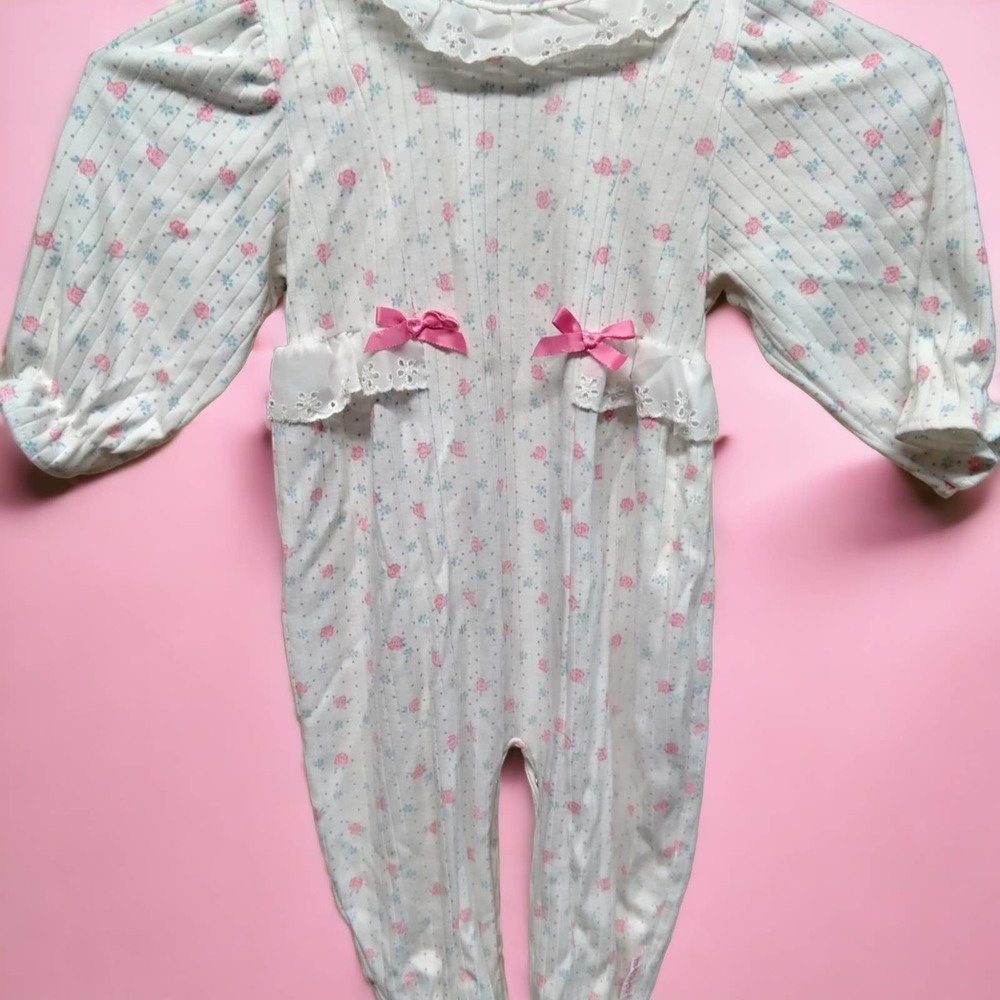 Vintage Health-tex Toddler Girls Floral Romper One Piece 24 Months Made in USA